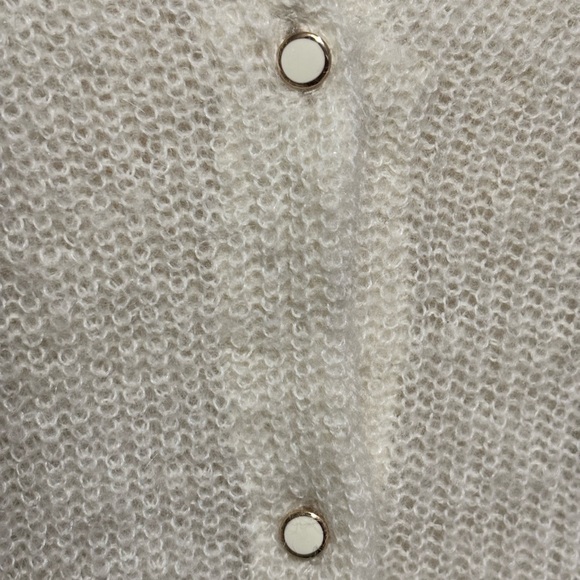 Wilfred Front To Back Ivory Ribbed Cardigan Sweater pearl buttons Large - Picture 8 of 16